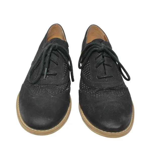 Melrose And Market Womens Size 7M Black Classic Perforated Oxfords Shoes - Picture 3 of 12